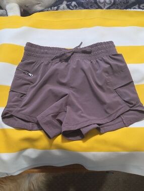 Avia Mauve Elastic-Waist Athletic Shorts with Pockets